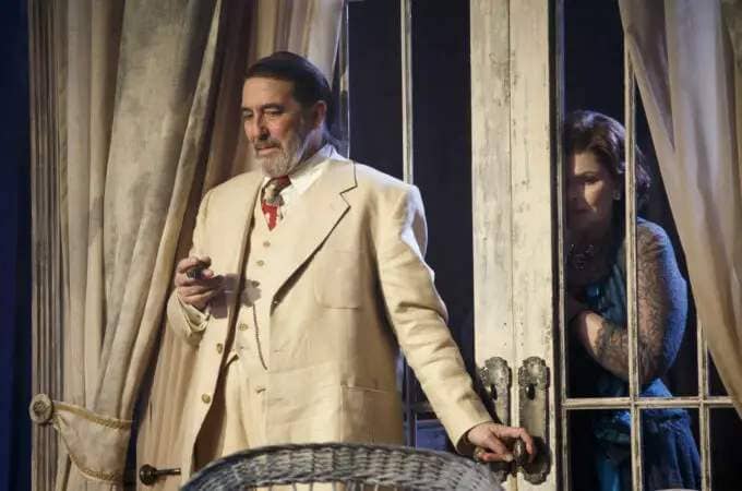 Cat On A Hot Tin Roof_Broadway_Production Photos_2013_Ciarán Hinds and Debra Monk_HR