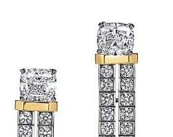 Tiffany Edge Earrings in Platinum and 18k Yellow Gold with Diamonds