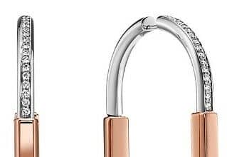 Tiffany Lock Earrings in Rose and White Gold with Diamonds (Extra Large)