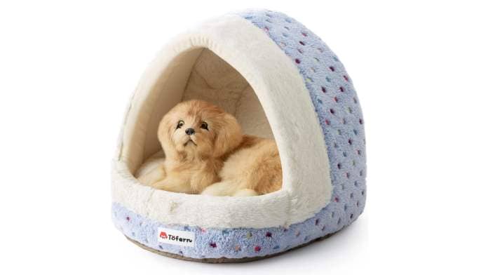 Cave bed for small dogs