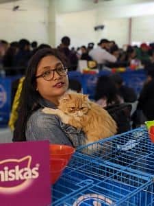 An angry, sleepy persian cat at the event | Abantika Ghosh, ThePrint