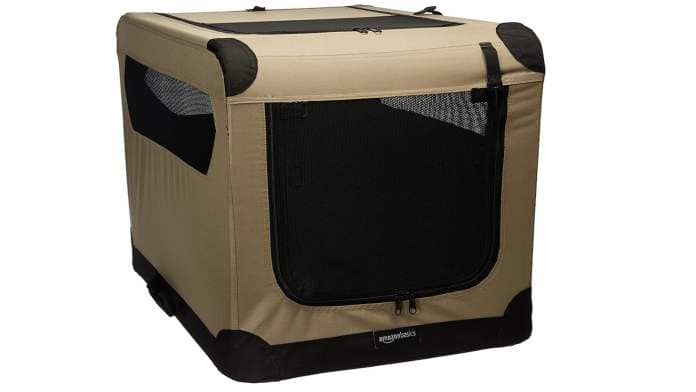 Amazon Basics beige soft crates for dogs