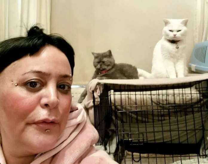 Yasemn Kaptan says the cost of living crisis means she can only afford one meal a week as she spends most of her money feeding her cats. (SWNS)