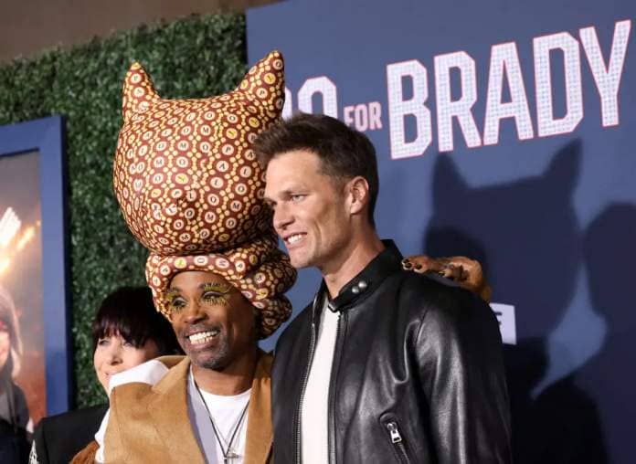 Billy Porter and cast member Tom Brady attend a premiere for the film 
