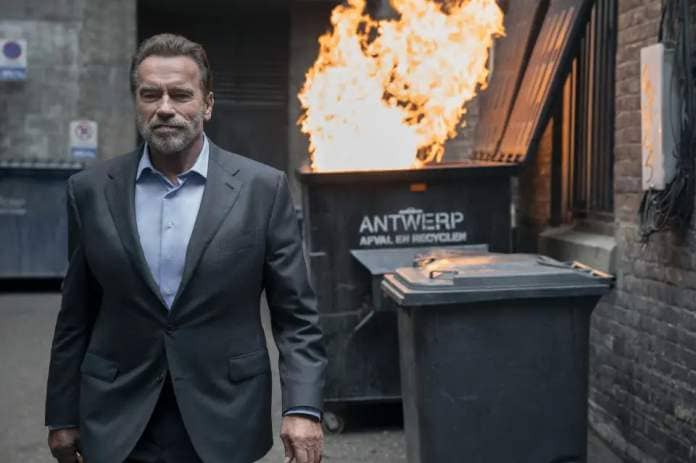Fubar. Arnold Schwarzenegger as Luke Brunner in episode 101 of Fubar. Cr. Christos Kalohoridis/Netflix &#xc2;&#xa9; 2023