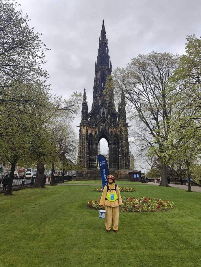 Karin made it to the centre of Edinurgh