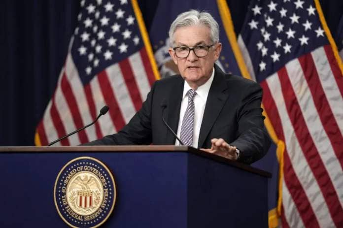 Federal Reserve Chairman Jerome Powell speaks during a news conference in Washington, Wednesday, May 3, 2023, following the Federal Open Market Committee meeting. U.S. stock futures rose Friday morning as investors await the Labor Department&#39;s closely watched April jobs report, set for release at 8:30am ET. (AP Photo/Carolyn Kaster)