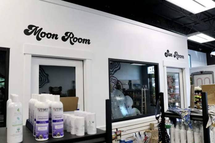 The entrances to both the Moon Room and Sun Room inside Whisker and Bone lead to self-serve dog washes, St. George, Utah, May 18, 2023 | Photo by Jessi Bang, St. George News