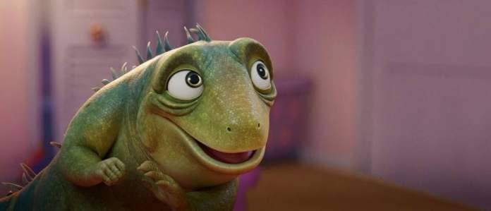 a lizard looks hopeful in a scene from leo, a good housekeeping pick for best kids movies 2023