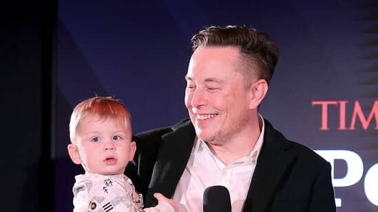 Elon Musk and his son Lil X.