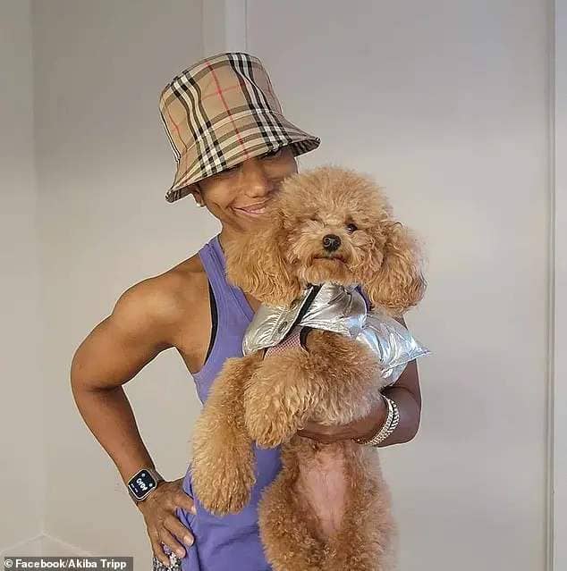 Personal trainer Akiba Tripp was walking her seven-pound toy poodle Baby on Friday near the bookstore when the owner suddenly opened the door
