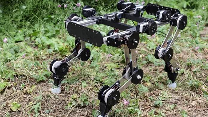 The dog-like robot is based on biological mechanisms (Credit: Alain Herzog/ EPFL)