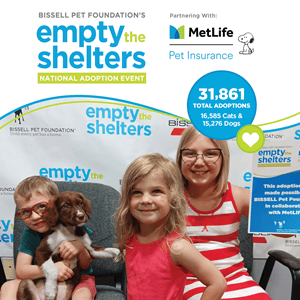 BISSELL Pet Foundation sets new adoption record with largest-ever Empty the Shelters reduced-fee adoption event!