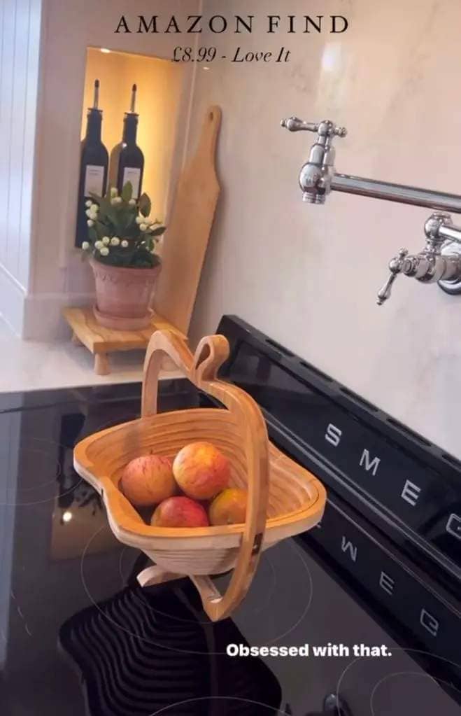 Mrs Hinch's Amazon chopping board on display in her home