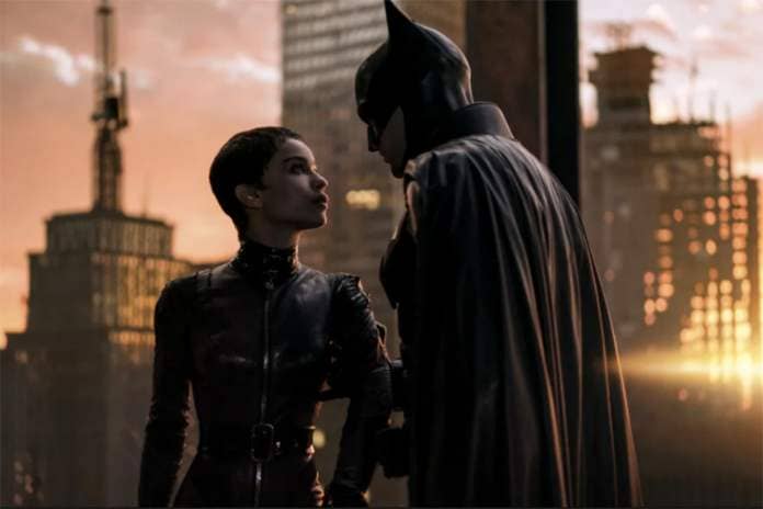 Robert Pattinson and Zoe Kravitz as Batman and Catwoman
