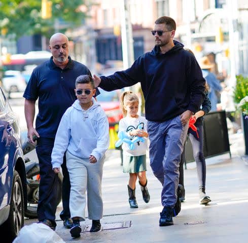 <p>Gotham/GC Images</p> Scott with Mason and Penelope whom he shares with ex Kourtney Kardashian (taken in 2018)
