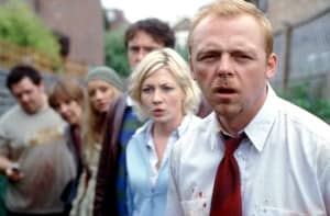 SHAUN OF THE DEAD, Nick Frost, Penelope Wilton, Lucy Davis, Dylan Moran, Kate Ashfield, Simon Pegg, 2004, (c) Rogue Pictures/courtesy Everett Collection