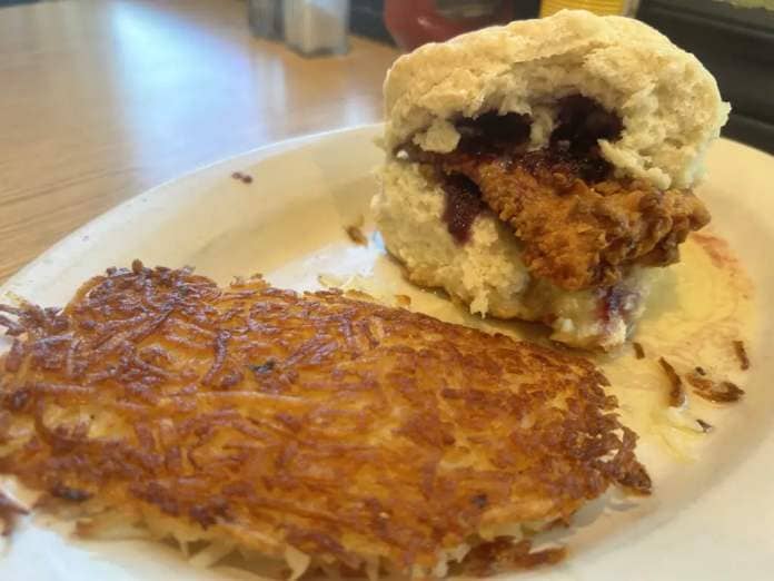 Fried Chicken Biscuit At The Glass Cat Cafe Photo By Lauren Textor