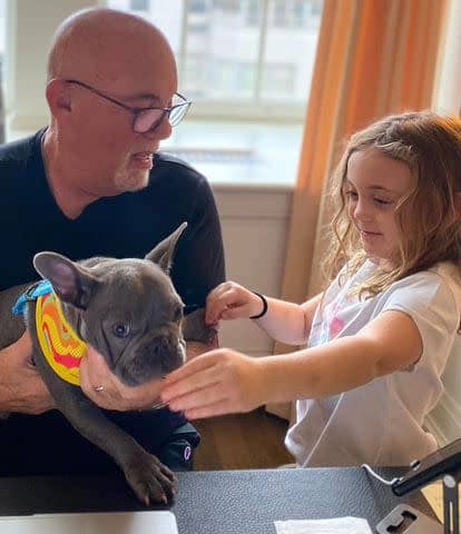 <p>Billy Joel/Instagram</p> Billy Joel, his daughter Remy and their new dog, Bucky.