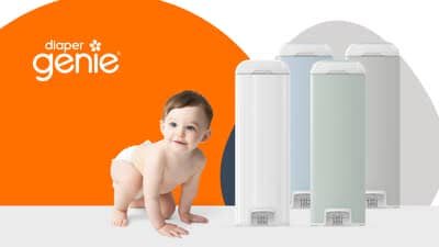 First of its Kind Hands-Free Diaper Genie® Platinum STAINLESS STEEL Diaper Pail (CNW Group/Diaper Genie)