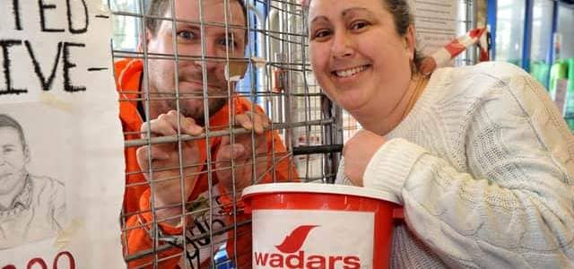 Louise Miles collecting for Wadars at The Original Factory Shop in Rustington as part of a charity event in March, when Mike Bailey, the then store manager was 'jailed'. Picture: Steve Robards SR2303153