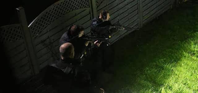 Armed police in Sowood last night