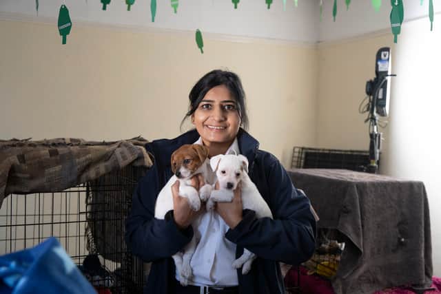 RSPCA inspector Herchy Boal has been assisting the Coro Street team with their puppy farming storyline (Photo: RSPCA/ITV/Supplied)