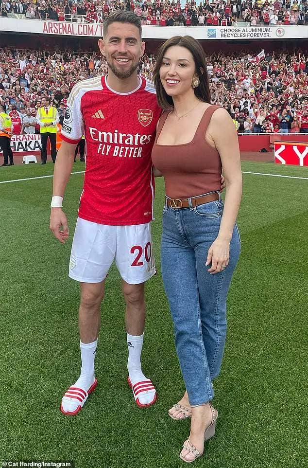 Arsenal WAG Cat Harding avoids fiancé Jorginho for 24 hours after a defeat and says her life revolves around his schedule as she reveals the downsides of dating a footballer