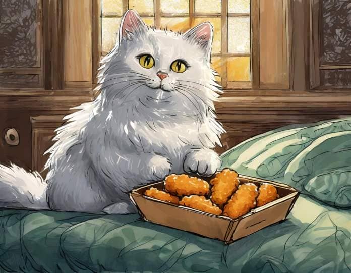 Cat Wants Chicken Nuggets Viral Video Funny 