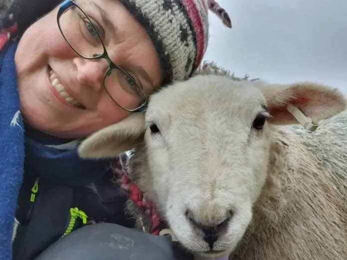 Ellie Sinclair pictured with one of the sheep prior to the attack.