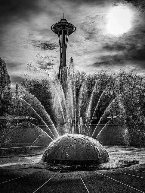 Space Needle and Seattle Center Fpuntain