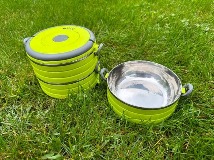 healthy human go pet bento bowls on grass
