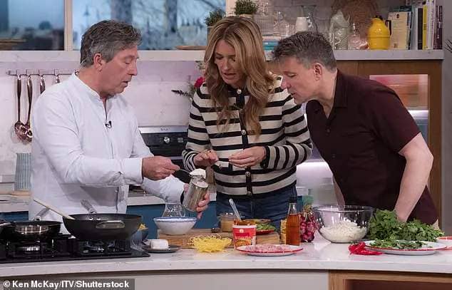 Deeley was also very much involved while show chef John Torode talked viewers through his ultimate Thai green curry