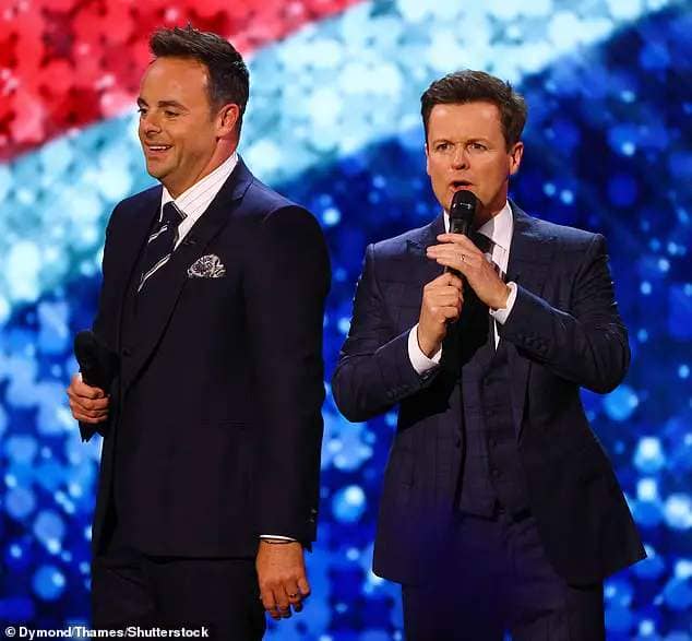 Now according to reports ITV are putting together a consistency plan should Ant (L) be forced to rush off and leave sidekick Declan Donnelly's (R) side (pictured together on the show in 2023)
