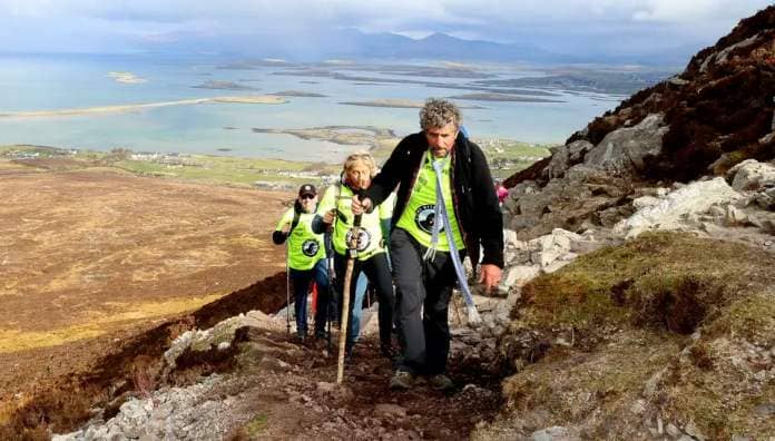 Charlie makes his way to the top of Croagh Patrick