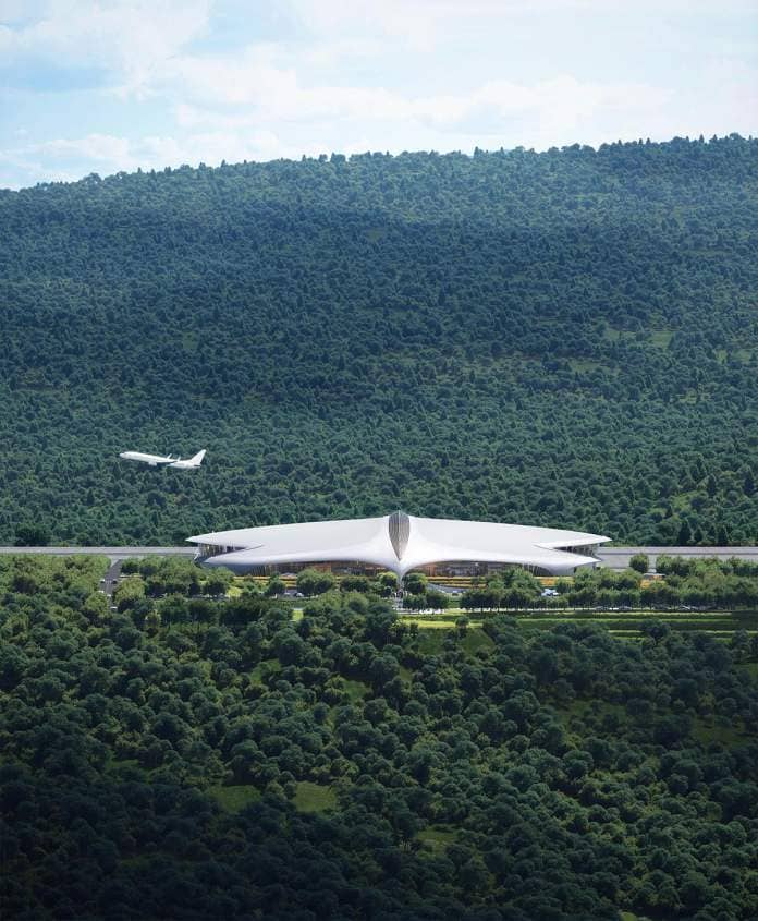 MAD unveils design for Lishui Airport with bird-like volume in Lishui, China 