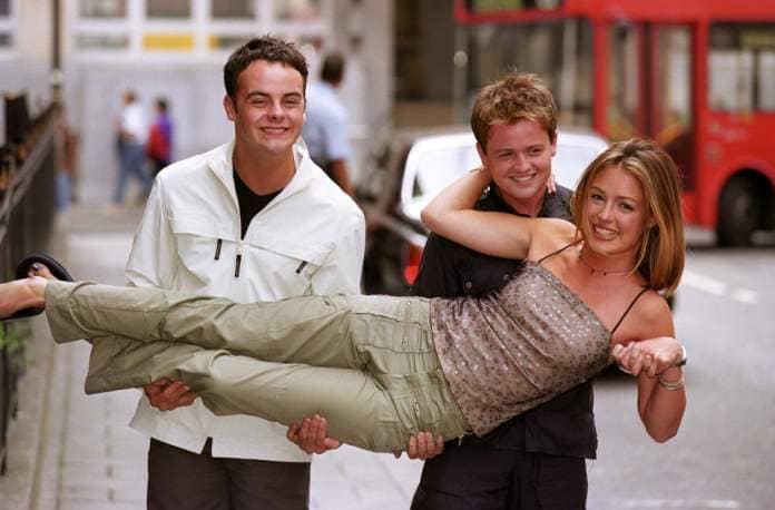 Anthony McPartlin (left) and Declan Donnelly meet Cat Deeley,  co-presenter of a new Saturday morning TV series launched. SMTV://LIVE, starting on ITV Saturday 29th August, will feature music, cartoons and sketches.   (Photo by Peter Jordan - PA Images/PA Images via Getty Images)