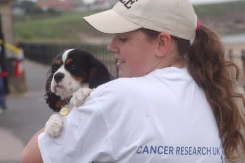 Max the puppy hitched a lift when Jade Forster took part in the 2005 sponsored walk by Thornhill School pupils from Sunderland to South Shields.