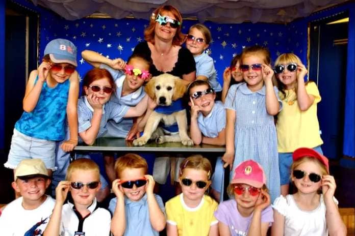 Seaburn Primary School had this cute puppy for company when it held a shades day in 2003.