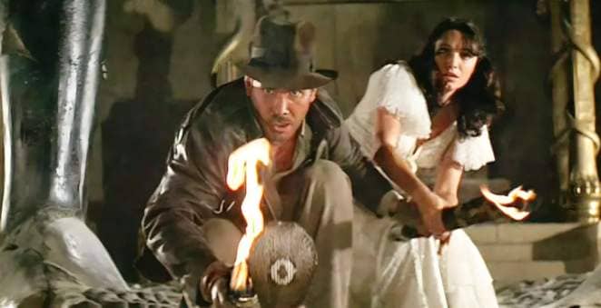 Harrison Ford and Karen Allen in Raiders of the Lost Ark