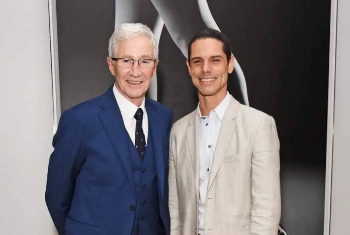 LONDON, ENGLAND - JANUARY 09:  Paul O'Grady (L) and Andre Portasio attend the opening night drinks reception for the English National Ballet's 
