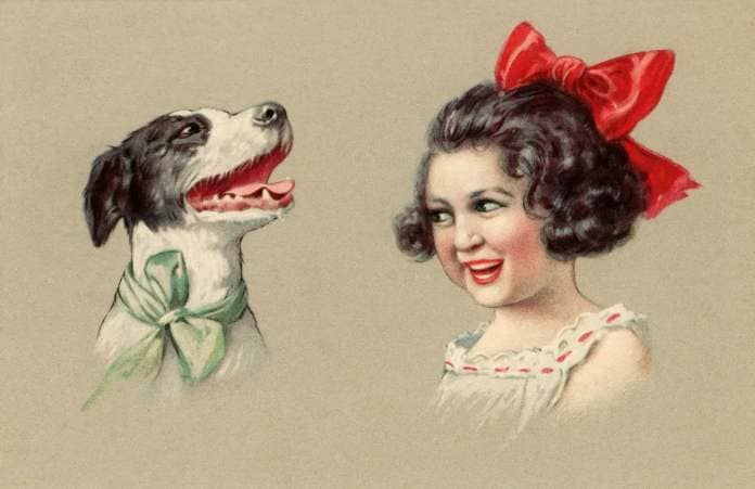 https://www.gettyimages.co.uk/detail/news-photo/vintage-illustration-of-a-laughing-girl-and-a-smiling-dog-news-photo/530193471