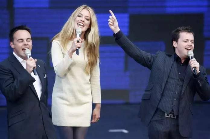 (L-R) Anthony McPartlin, Cat Deeley and Declan Donnelly present on stage during The Prince's Trust 30th Live concert held at the Tower of London on May 20, 2006