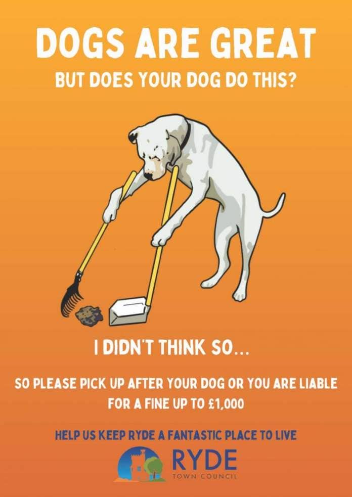 Isle of Wight County Press: Ryde Town Council's dog fouling poster