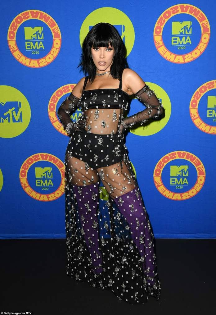 The style chameleon was dressed to impress in a black sequined ensemble by Givenchy at the 2020 MTV Europe Music Awards