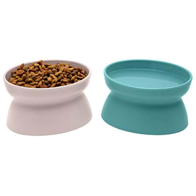 Image for article titled Kitty City Raised Cat Food Bowl Collection/Stress Free Pet Feeder and Waterer and Slow Feed Bowls, Now 31% Off