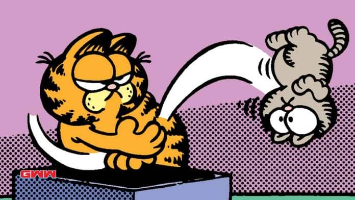 Garfield kicking Nermal away, Garfield The Movie Nermal