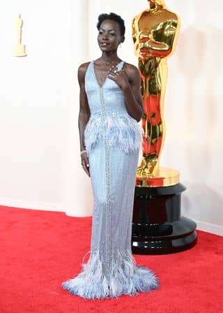 Lupita Nyong'o wears Giorgio Armani for the Oscars red carpet